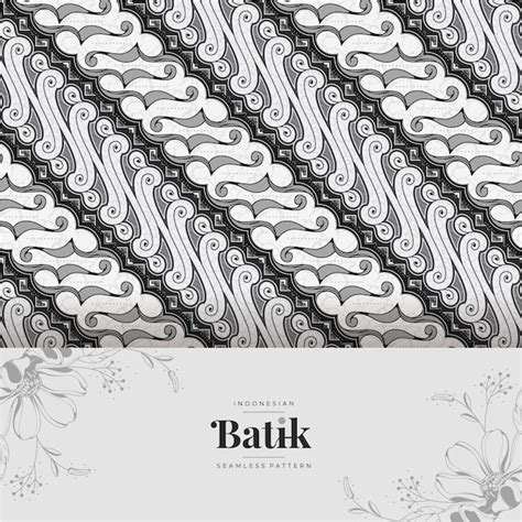 Premium Vector Black And White Motif Batik Pattern Vector