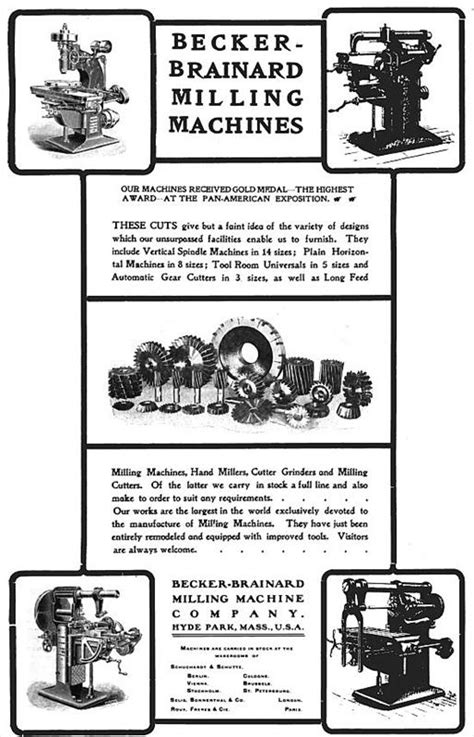 Becker Milling Machine Co 1902 Ad Becker Brainard Milling Machine Co