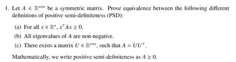 Solved I Let A ε Rnxn be a symmetric matrix Prove Chegg