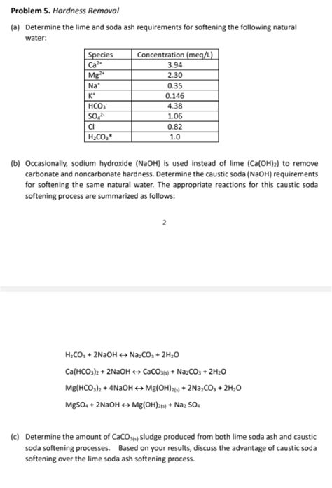 Solved (a) Determine the lime and soda ash requirements for | Chegg.com