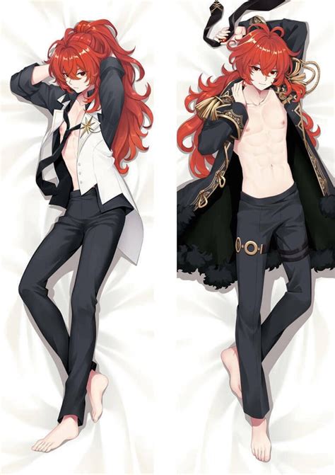 Genshin Impact Diluc Dakimakura Anime Body Pillow Cover Case X Cm