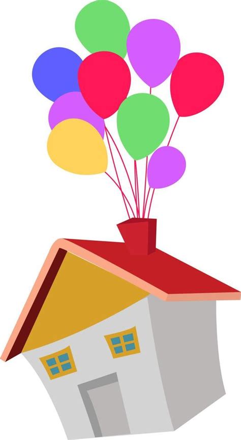 Flying House Illustration Vector On White Background 13915729 Vector