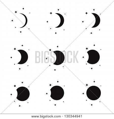 Moon Phases Vector & Photo (Free Trial) | Bigstock