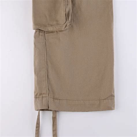 Женские прямые штаны-карго Y2K с карманами, винтажные штаны в стиле ...