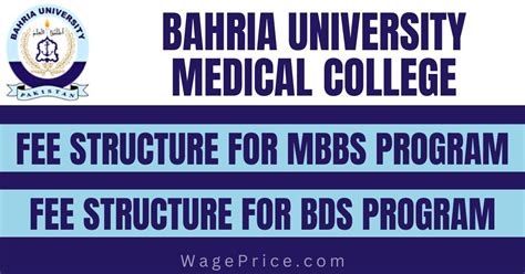 Bahria University Medical College Fee Structure 2025 for MBBS & BDS