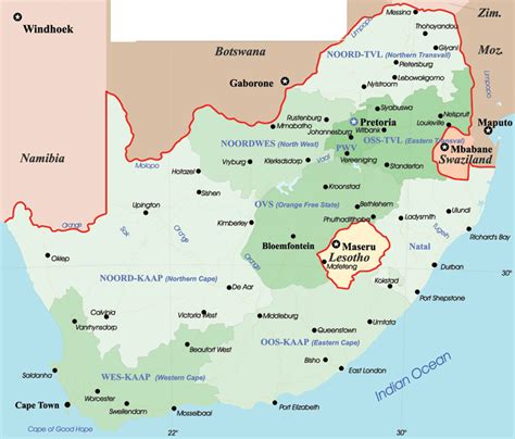 South Africa Political Map - MapSof.net