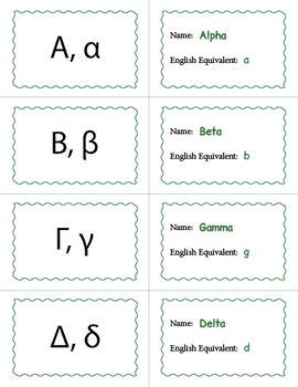 Greek Alphabet Flash Cards For Greek Alphabet Activities Worksheets