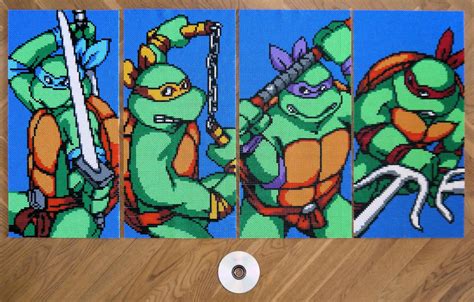 Teenage Mutant Ninja Turtles The Arcade Game Perler Pixel Art By