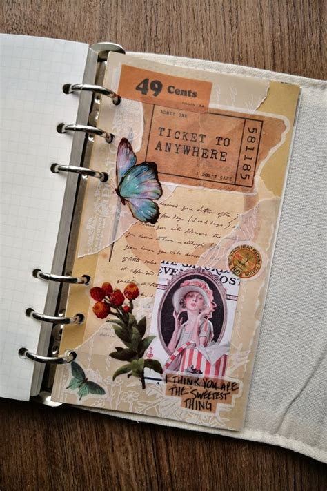 Vintage Scrapbook Journal Page Idea | Scrapbook journal, Vintage junk journal, Journal stationery