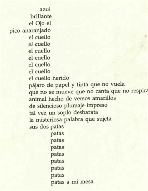 Poema En Forma De P Jaro Jorge Eduardo Eielson Poemas Caligramas