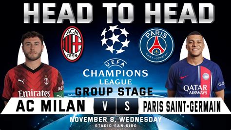 AC MLAN Vs PARIS SAINT GERMAIN PREDICTIONS Head To Head Stats MIL