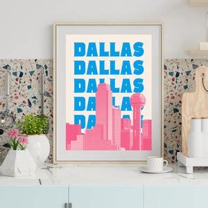 Dallas Poster Dallas Art Print Dallas Wall Art Dallas Skyline Dallas TX ...