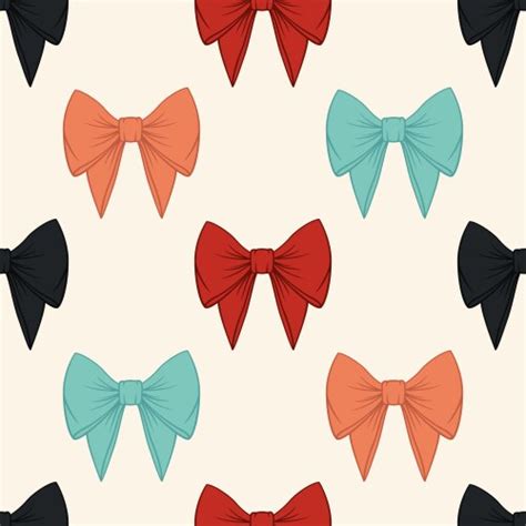 Seamless Pattern With Cartoon Bow Tie Gift Vector Image