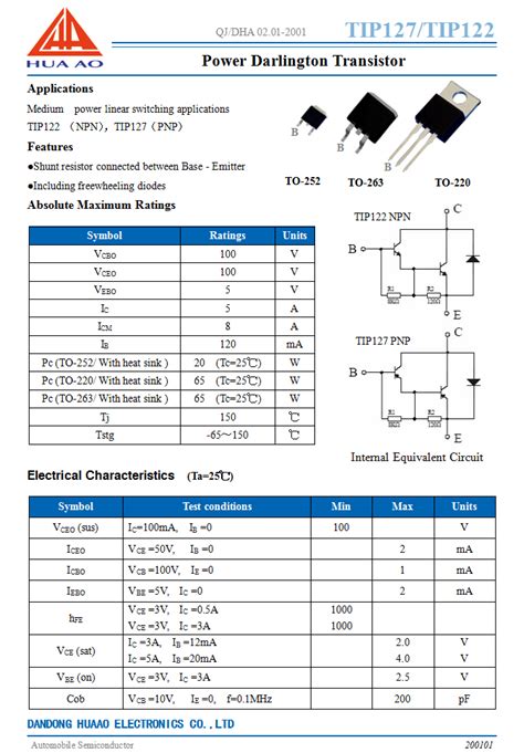 TIP122 NPN Power Darlington Transistor