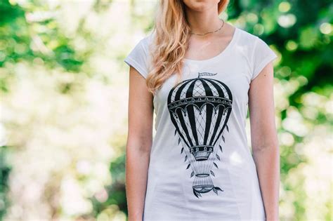 Womans T Shirt Hot Air Balloon T Shirt Vintage Balloon