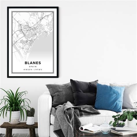 Map of Blanes Map of Spain Blanes Map Print Blanes | Etsy