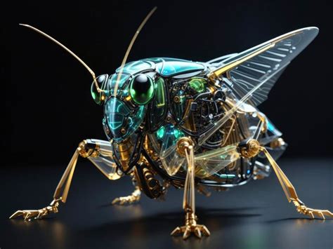 Premium AI Image | Translucent Biomechanical Grasshopper