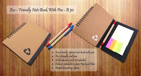 Leather Eco Notebook With Pen And Sticky Pads For School Paper Size