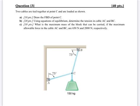 Solved Question [3] Two Cables Are Tied Together At Point C