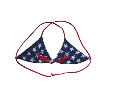 Knotty Nancy Bikini Top Stars And Stripes Print Handmade Bikinis