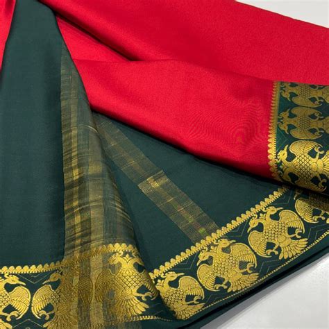 pure mysore silk saree gandaberunda pattern raj silk villa