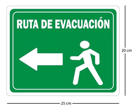 Señalamiento Letrero Ruta De Evacuación Derecha GOPRINT Soluciones