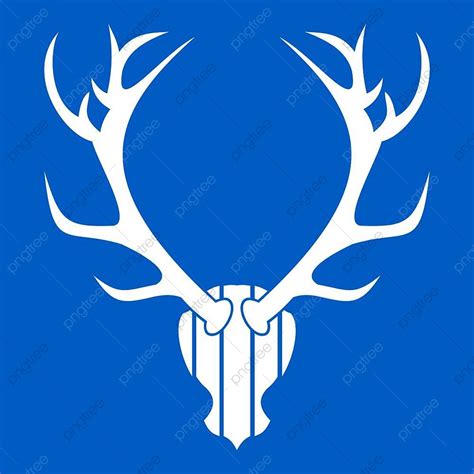 Deer Antler Vector Hd Images Deer Antler Icon White Isolated On Blue