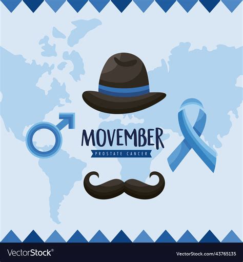 Movember Prostate Cancer Postcard Royalty Free Vector Image