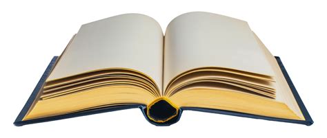 Open Book With Blank Pages And Gold Gilded Edges Cut Out Stock Png