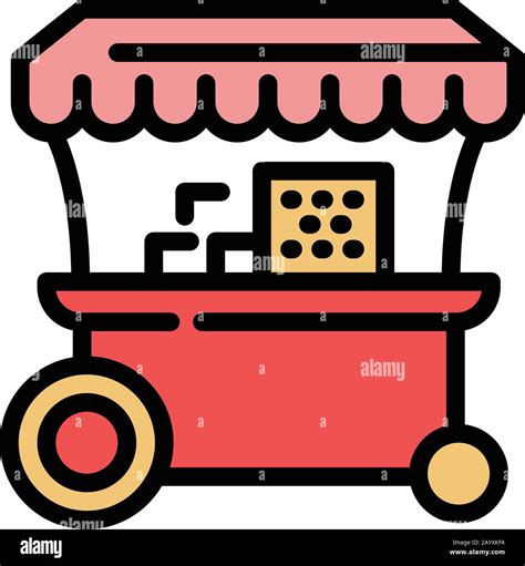 Popcorn Cart Icon Outline Popcorn Cart Vector Icon For Web Design