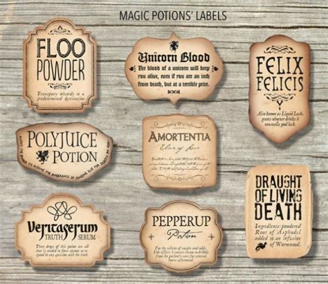 Harry Potter Inspired Magic Potions Labels Printable Files For Harry