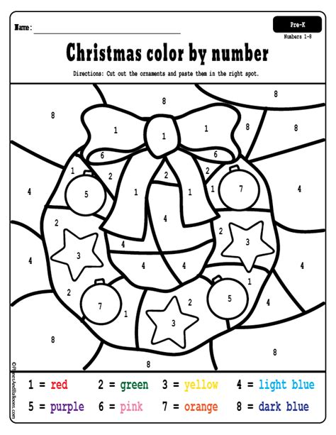 Color By Number Printables Christmas