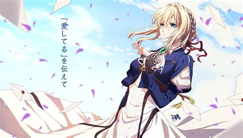 Violet Evergarden Blonde Wind Braid Dress Mechanic Arm Anime Hd