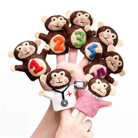 Five Little Monkeys, Finger Puppet Set | Tara Treasures