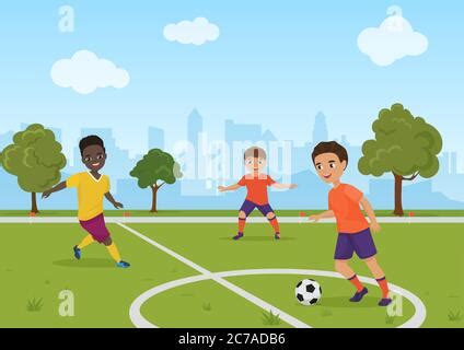 kids playing soccer Stock Vector Image & Art - Alamy