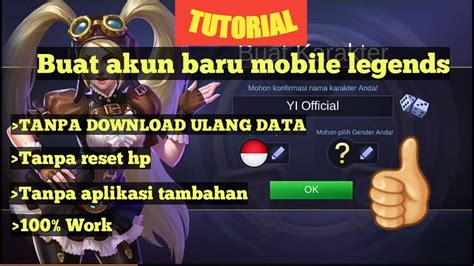 Cara Membuat Akun Baru Mobile Legends Tanpa Reset Hp Youtube