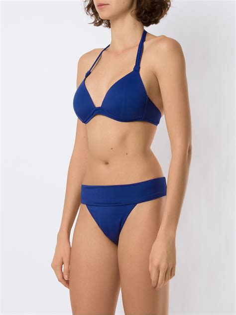 Amir Slama Triangle Top Bikini Set Blue FARFETCH