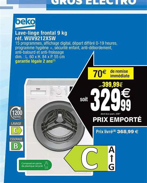 Promo Lave Linge Frontal Kg Beko Chez Cora Icatalogue Fr