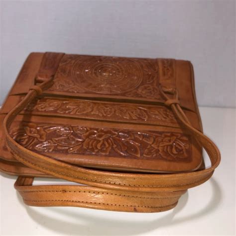 Pymsa Bags Vintage Pymsa Mexico Tooled Tan Leather Satchel Poshmark