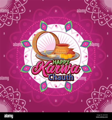 Happy Karwa Chauth Poster Design Illustration Stock Vector Image Art