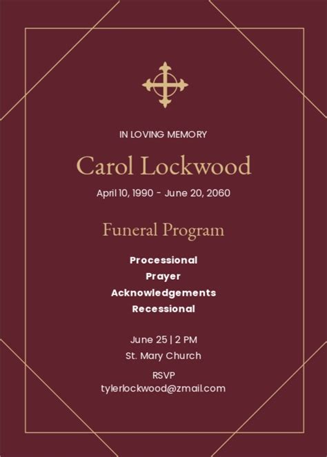 Catholic Church Funeral Program Template - Download in Word, Google ...