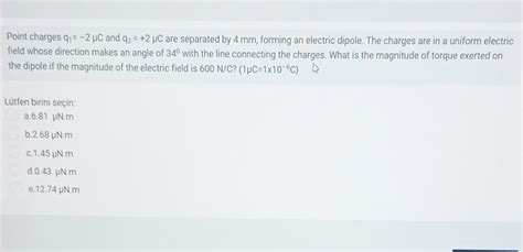 Solved Point Charges Q1−2μc And Q22μc Are Separated By 4