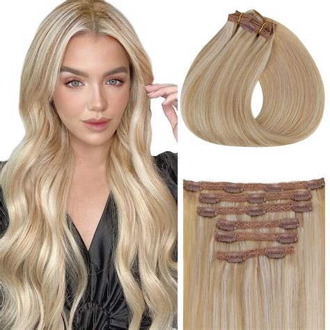 Amazon Vivien Hair Extensions Clip In Caramel Blonde Mixed With