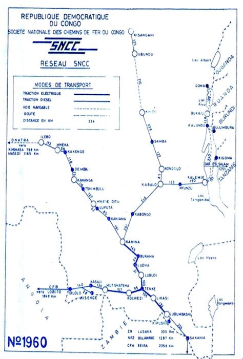 Sncc Carte Du R Seau Soci T Nationale Des Chemins De Fer Du Congo