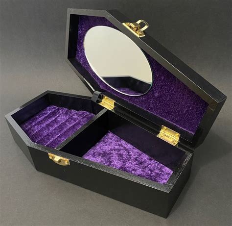 Coffin Jewelry Box Gothic Jewelry Box Velvet Lined 9 Inch Coffin