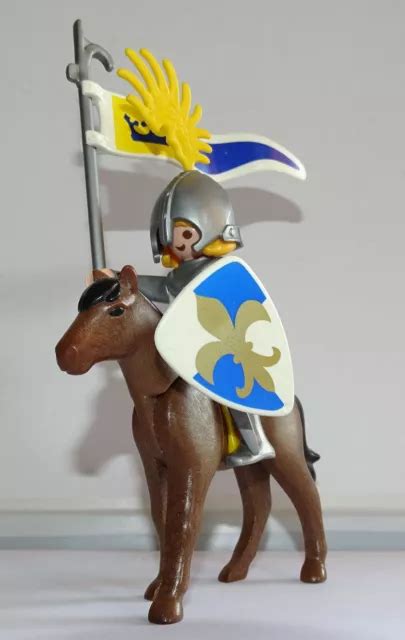 PLAYMOBIL LE CHEVALIER Fleur De Lys Cheval Armes Moyen Age