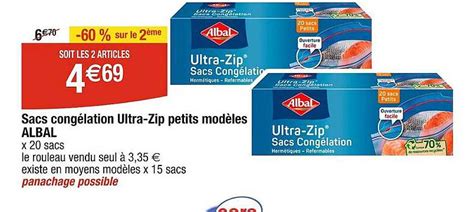 Promo Sacs Congélation Ultra zip Petits Modèles Albal chez Cora