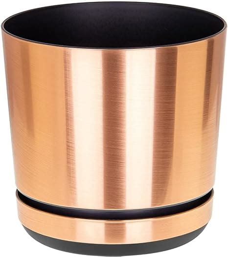 KORAD COPPER Flower Indoor Plant Pot With Saucer Plastic Gloss Modern