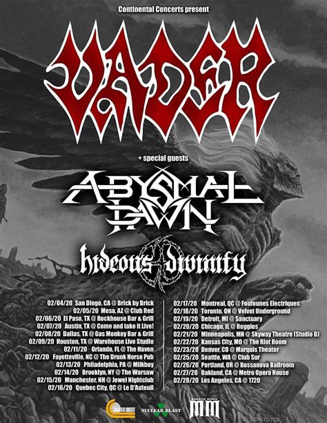 Vader Announce North American Tour With Abysmal Dawn Hideous Divinity