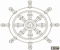 Dharma Wheel Symbol Buddhist Coloring Pages Buddhism Roue Tattoo Buddha